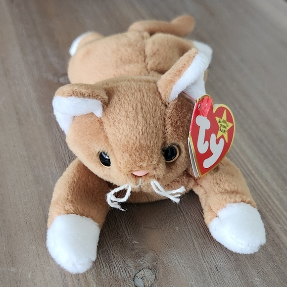 Ty Beanie Baby Nip, Brown and White Cat 1993 Collectible - Picture 1 of 12